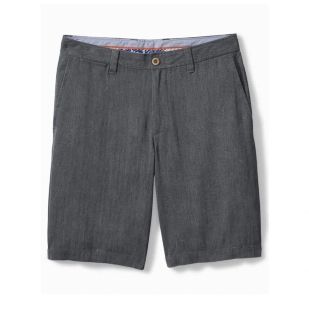 NWT Tommy Bahama Havana Herringbone 10.5-Inch Shorts Ink Silk Blend